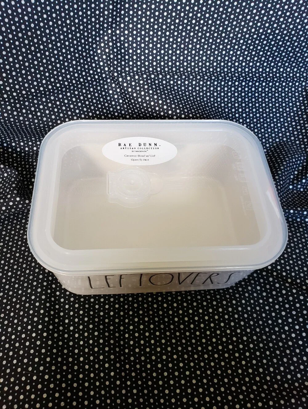 Rae Dunn Leftovers Food Container Ceramic NEW